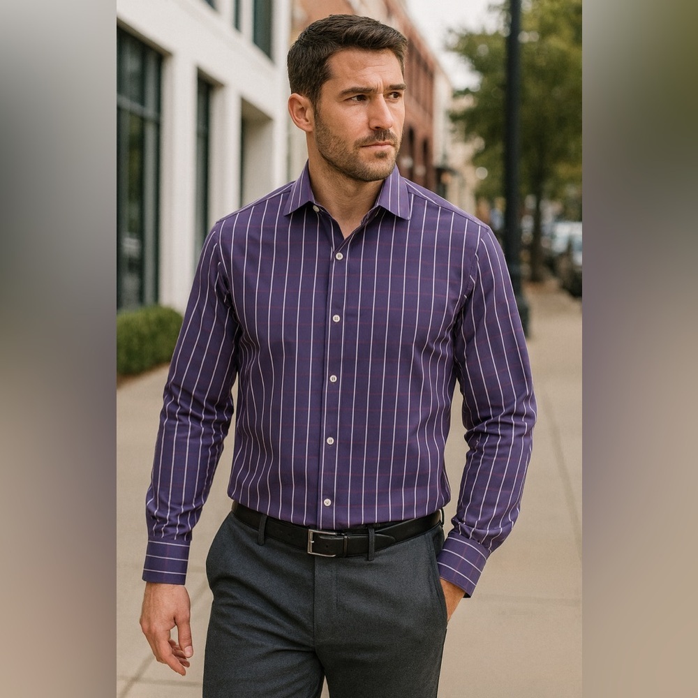 Mizzen+Main Leeward Collection Performance Quick Dry Dress Shirt – Men’s Sz XL